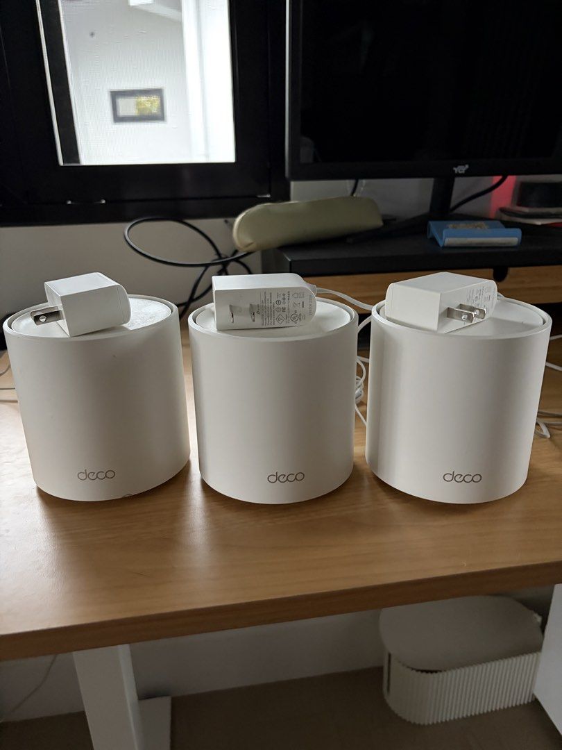 TP-Link Deco X10 Mesh Wi-Fi Router 3-Pack (Category: Other Accessories) located in Santa Rosa. Submitted by amoreno10 (Listing ID 1466649437, Image 1). Description: - TP-Link Deco X10 mesh system (3 units included) - Php 5k for all three! Negotiable, just pm me. - SRP of each is at Php 3k per unit - No box, but includes power adapters for each - Eliminates dead zones and provides strong whole-house coverage - Quick and easy setup using the mobile
