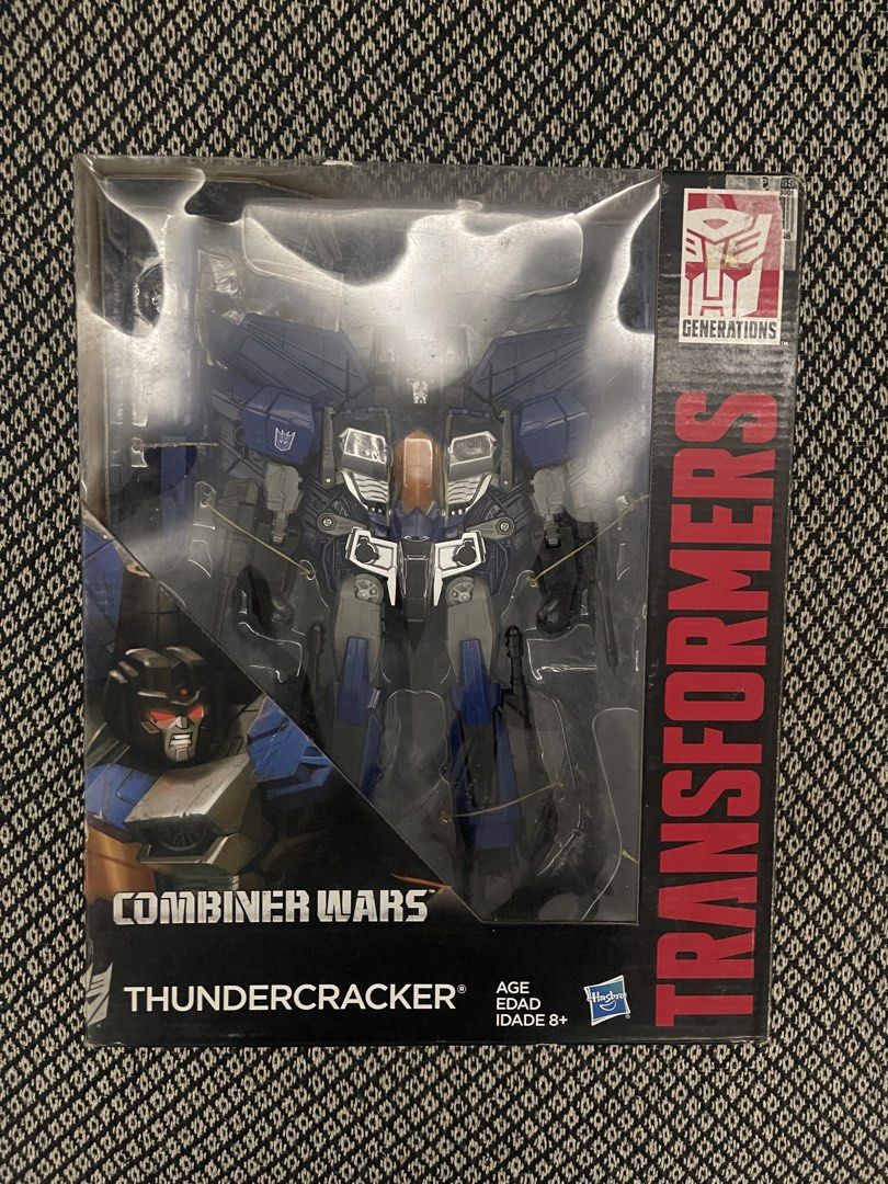 Transformers Generations Combiner Wars Thundercracker Action Figure Hasbro (Category: Action & Battle Toys) located in Las Pinas. Submitted by jobart067 (Listing ID 1466725808, Image 1). Description: - Item: Transformers Generations Combiner Wars Thundercracker - Condition: Brand new in box, still tied with original twist ties - Packaging: Original box with intact plastic window.
