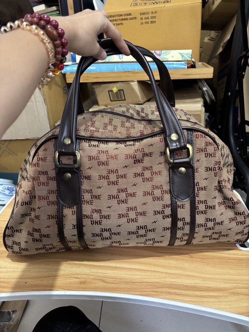 Travel bag (Category: Travel Essentials & Accessories) located in Calamba. Submitted by alnsurplus.028 (Listing ID 1466614540, Image 2). Description: Travel Bag Canvas and Leather material Good for 3days Makapal Issue: Stain (posted) 500 Japan source 🇯🇵 We ship nationwide Lalamove/J&T Loc: Majada out, Calamba, Laguna.