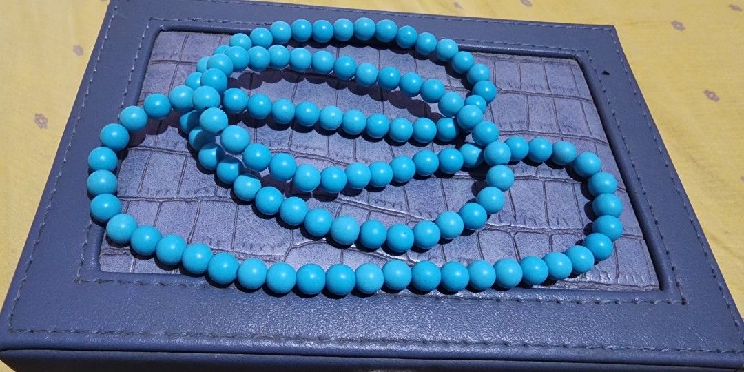 Turquoise necklace (Category: Necklaces) located in Cebu City. Submitted by rhea20ph (Listing ID 1466693458, Image 3). Description: Sleeping beauty turquoise 24 inches 7.4mm can be converted to bracelets plus sf.