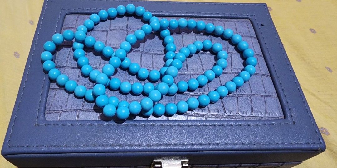 Turquoise necklace (Category: Necklaces) located in Cebu City. Submitted by rhea20ph (Listing ID 1466693458, Image 1). Description: Sleeping beauty turquoise 24 inches 7.4mm can be converted to bracelets plus sf.