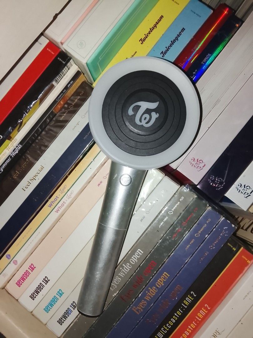 TWICE Candybong Z Official Lightstick with Box (Category: K-Wave Merchandise) located in Pasay City. Submitted by kotonefilms (Listing ID 1466620257, Image 2). Description: batteries are not free. the battery holder is new, i just bought it yesterday. can send many photos/videos and can transact on x. - 100% Official TWICE Candybong Z lightstick - Tested and working brightly - Includes original box, strap, and manual - Minor handling marks on the