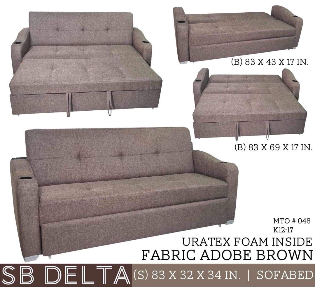 Uratex Sofabed (Category: Sofas) located in Apalit. Submitted by mintymatcha (Listing ID 1466656475, Image 1). Description: —Uratex Brand —Kaya 3 adults —RFS: Moving out, hindi kakasya sa new apartment —Will deep clean before delivery —Will be available on Oct 18 —For Pick up, choose L300 —Will provide actual photos pag nakauwi sa old apartment.