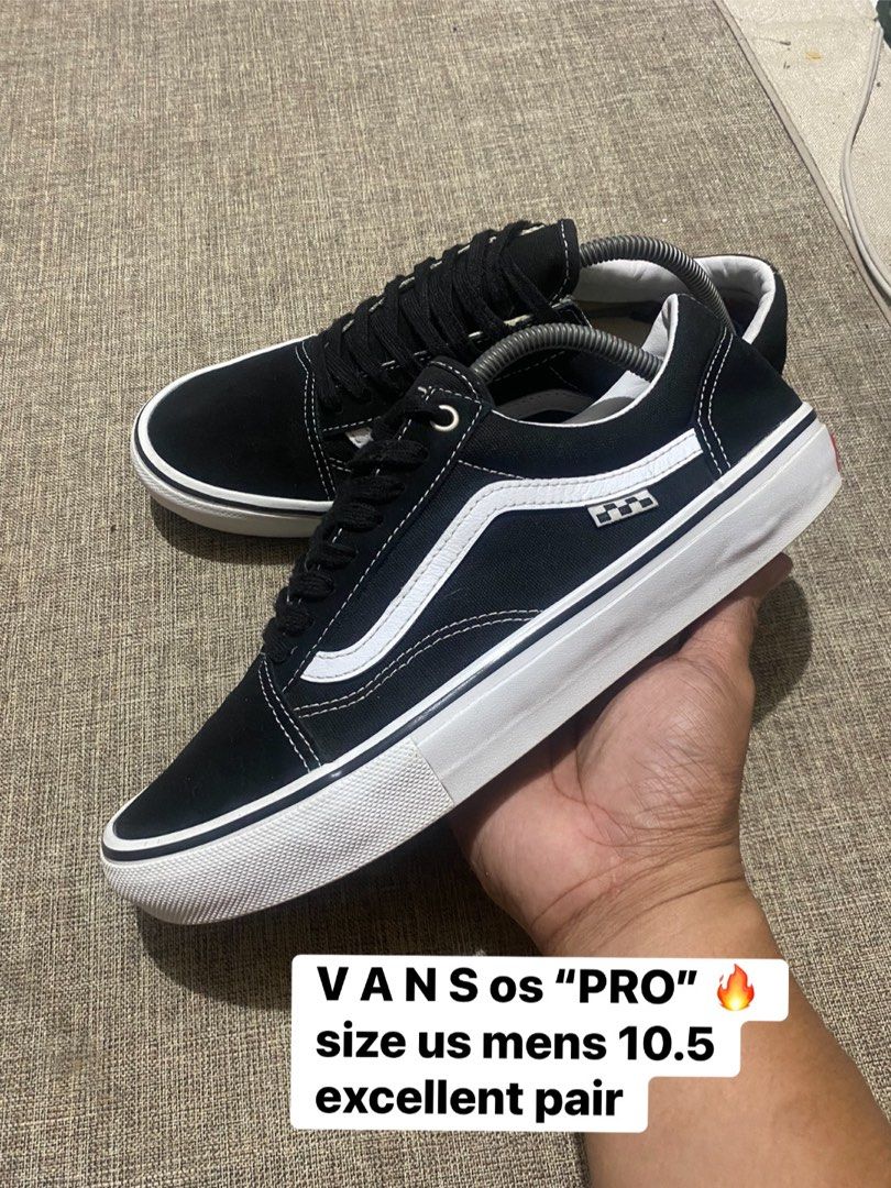 Vans Old Skool Pro Black White Shoes (Category: Sneakers) located in Davao. Submitted by BALONG187 (Listing ID 1466687184, Image 1). Description: - Brand/Model: Vans Skate Old Skool Pro - Color: Classic Black and White - Size: US Men's 10.5 - Material: Durable suede and canvas upper with sturdy rubber outsoles - Condition: Excellent, with clean uppers, crisp white midsoles, and minimal wear - Bonus: Shoe trees included to maintain shape.