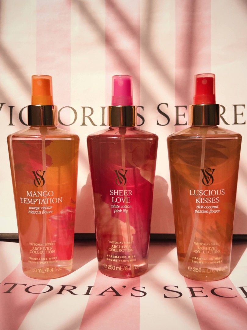 Victoria Secret Archive Collection (Category: Announcements) located in Bulacan. Submitted by finefindstuffbykdc_ (Listing ID 1466596902, Image 1). Description: VS Archive Collection 3 diff mist onhand loc : Sta Cruz Manila lalamove j&t.