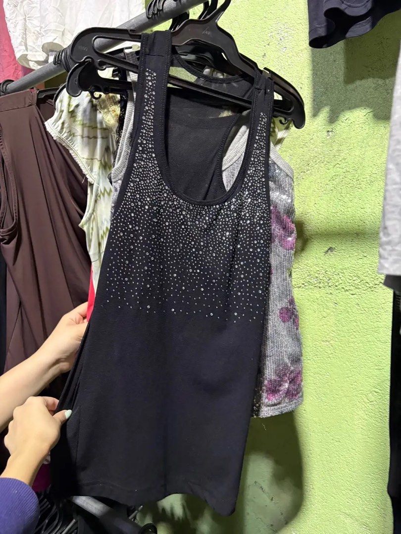 Vintage Black Rhinestone Top (Category: Sleeveless) located in Baliuag. Submitted by from.linea (Listing ID 1466616354, Image 1). Description: Size: XS-M.