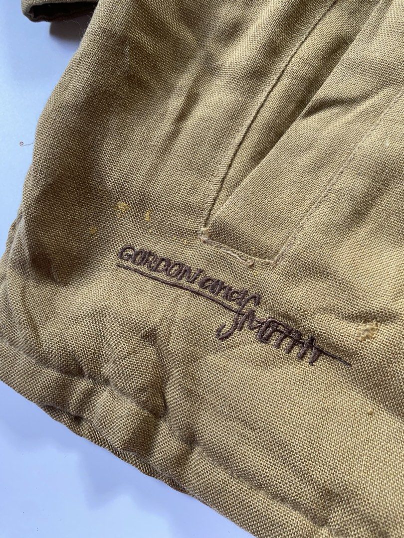 Vintage Gordon & Smith Hemp Linen Work Jacket (Category: Coats, Jackets and Outerwear) located in Baguio. Submitted by the_gunstore (Listing ID 1466677852, Image 3). Description: Size tagged: L Issue: Stains, Pin Hole Width:24 Length:29.5 Shoulder:19.5 Sleeve:24.