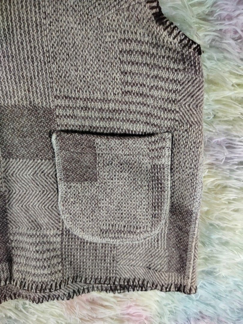Vintage Ragazza Vintage Patchwork Knit Button-Up Vest (Category: Coats, Jackets and Outerwear) located in Palo. Submitted by ubnathrifteez (Listing ID 1463059331, Image 3). Description: Dimes ; L21W18 Condition ; GOOD Color Rate ;8/10 Issue ; SIGNS OF USAGE.