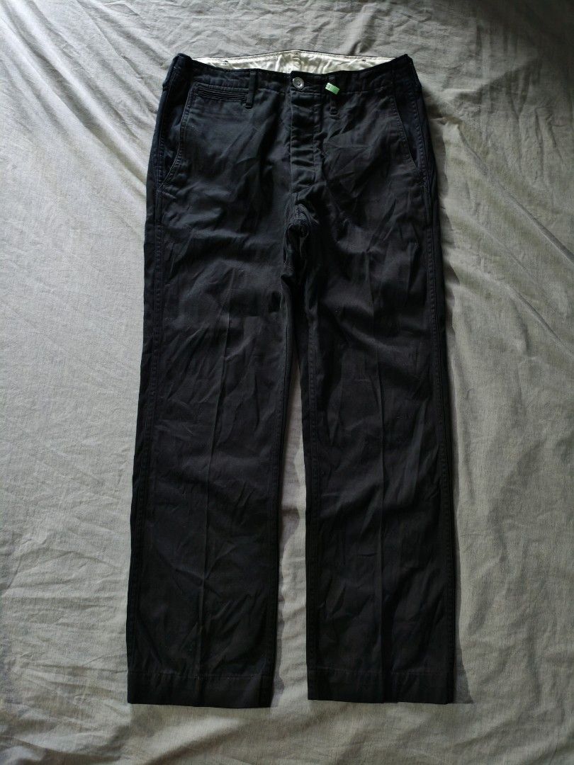 visvim chino pants black (Category: Chinos) located in Baguio. Submitted by used_clothing2600 (Listing ID 1466570998, Image 1). Description: Visvim chino pants black made in japan size small excellent condition measurements waist 15.5 inches front rise 11.5 thigh 11.5 knee 9.5 length 40 leg opening 8.5 P 1,500.