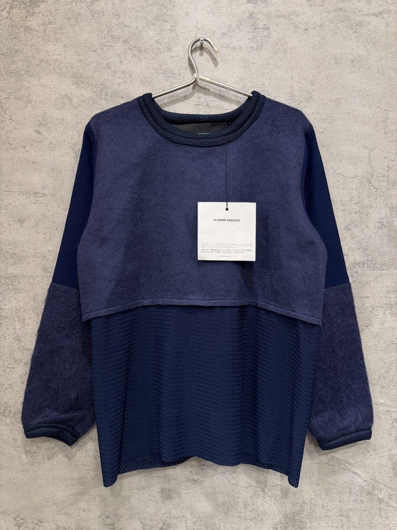 VLADIMIR KARALEEV - MULTI-PANELLED SWEATER (Category: Tshirts & Polo Shirts ) located in Makati City. Submitted by daboy_ (Listing ID 1466668071, Image 1). Description: Size: M Brand-new Made in: Bulgaria Material: 30 % Wool, 40% Polyester, 20 % Cotton, 10 % Alpaka Dimensions Width: 19.5” Length: 26” Sleeves: 23” Shoulder: 15.5”.