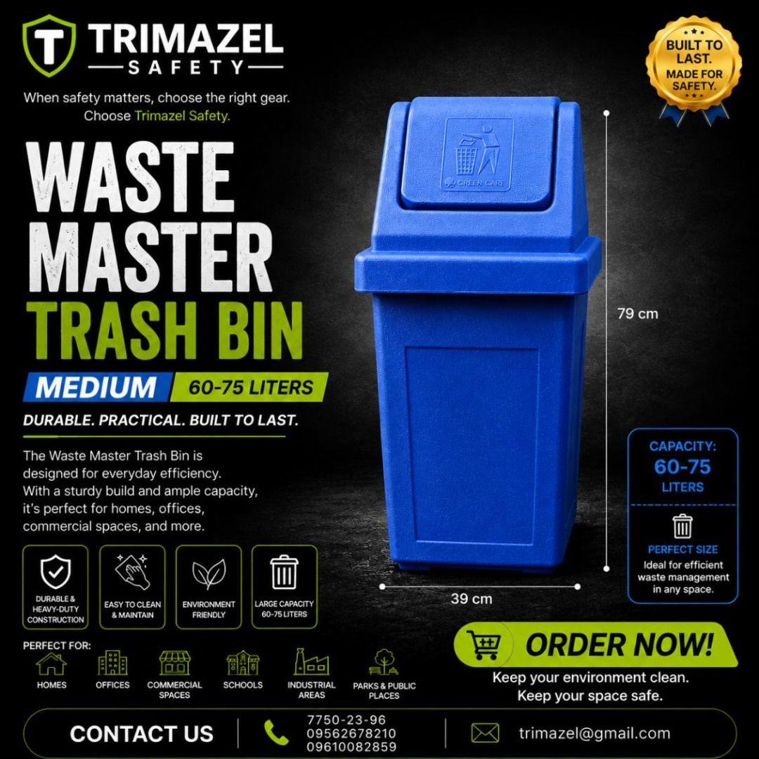 WASTE MASTER TRASH BIN (Category: Looking For) located in Paranaque City. Submitted by buynowbilikanow (Listing ID 1466565820, Image 1). Description: ✅ Guaranteed lowest price ✅ Quality products ✅ Big discount for bulk orders ✅ 100% LEGIT TRUSTED SUPPLIER! ✅ With Complete Legal Documents ✅ BIR Registered We Supply All Kinds Of PPE Supplies, Raincoat, Hard Hat, Cooler Box, Plastic Trash Bin, Road Barriers, Kayak Boats, Crystal Kayak, Traffic Cone,