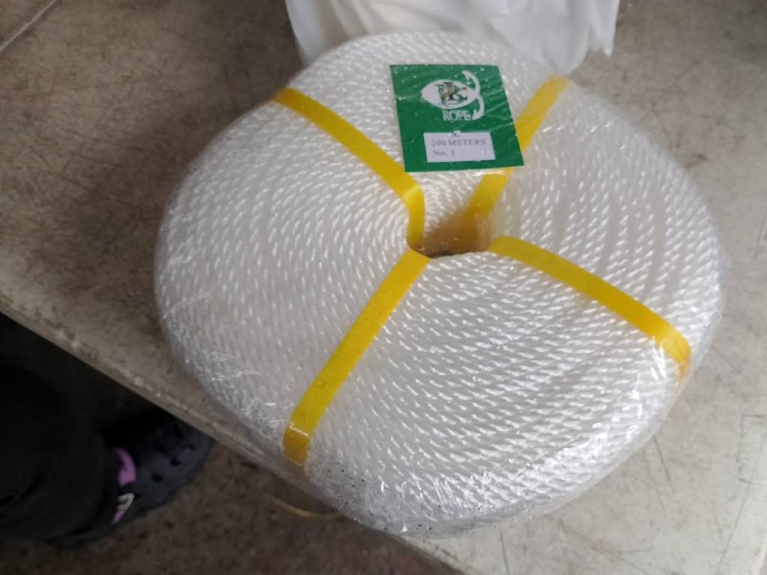 White Nylon rope Specs: 5mm x 200 mts (Category: Home Improvement Tools & Accessories) located in Manila. Submitted by 09171479278_elsie. (Listing ID 1466574027, Image 1). Description: White Nylon rope Specs: 5mm x 200 mts.