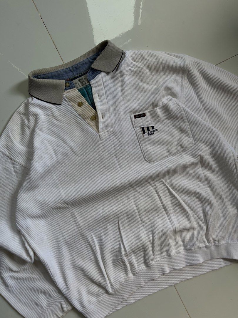 White Polo Sweater (Category: Coats, Jackets and Outerwear) located in Bacolod City. Submitted by danielle5_ (Listing ID 1466581671, Image 3). Description: Medium, 21x24 Flaws: none Mine: 300.