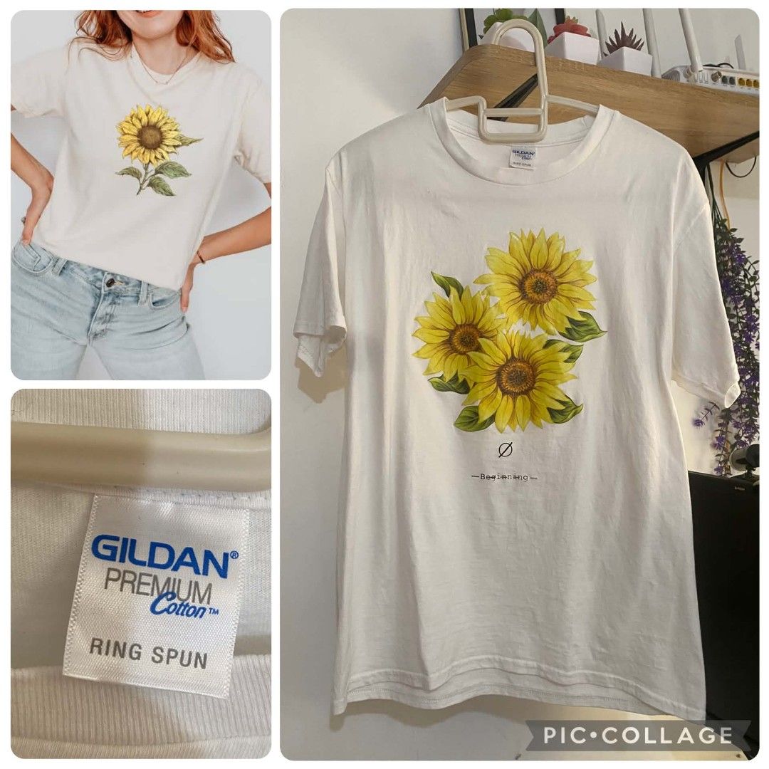 White tee with sunflower medium (Category: Shirts) located in Mabalacat. Submitted by fromdarchive (Listing ID 1466770653, Image 1). Description: ✨ Washed & Ready to Wear 💰 Firm Price 📸 Actual Item Posted 📦 Ready to Ship 📏 Size/Measurements Available Condition: Excellent Size: Medium 📩 Message me: Name: Address: Contact Number: Please make an offer only if you’re sure to purchase..