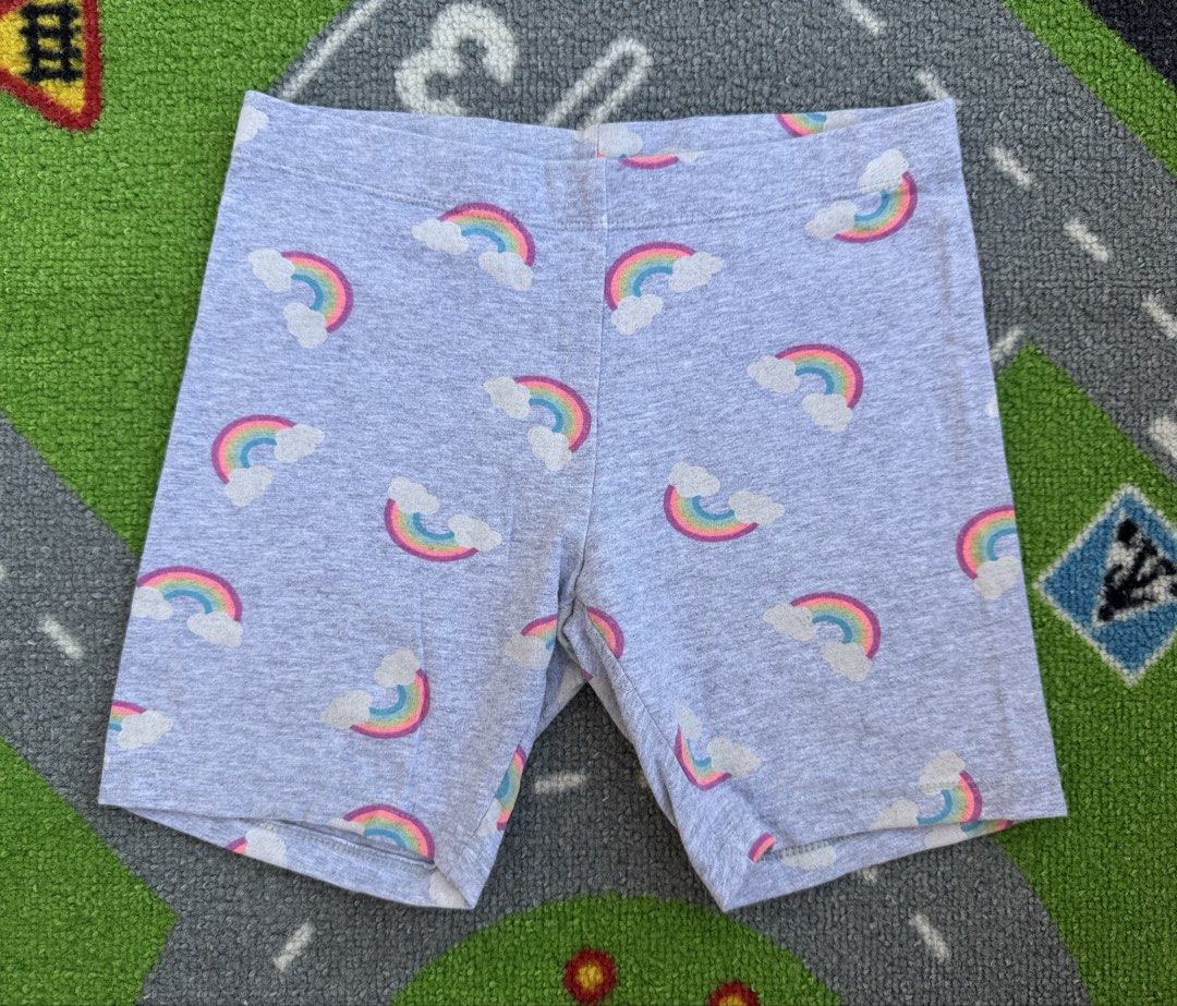 Wonder Nation Shorts (Category: Babies & Kids Fashion) located in Rizal. Submitted by preloovved (Listing ID 1466569638, Image 1). Description: Super comfy grey cotton bike shorts featuring a playful pastel rainbow and fluffy cloud print. Stretchy fabric with an elastic waistband, perfect for playtime or relaxing at home! Preloved, 7-8yo Meet-up only in GB1 San Mateo, Rizal Shipping fee c/o buyer. Tres Marias or J&T express Payment to be sent to 