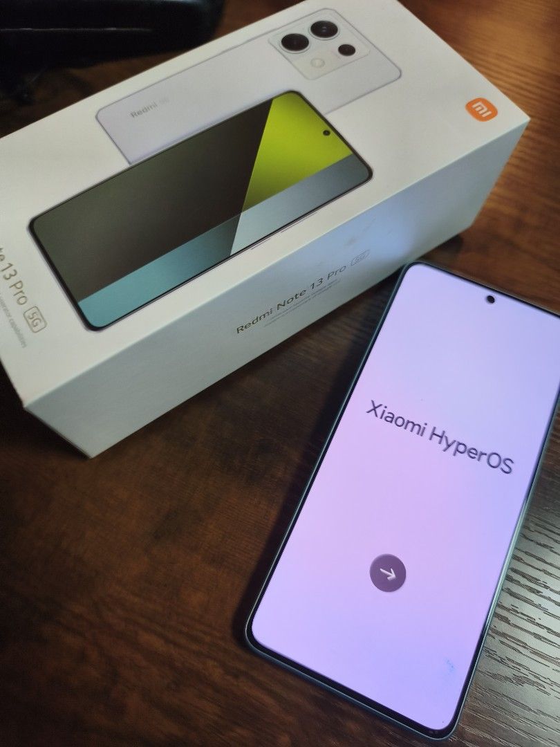 Xiaomi Redmi Note 13 Pro 5G 256G (Category: Xiaomi) located in Cavite. Submitted by ubuy05 (Listing ID 1466729406, Image 1). Description: Key Specifications • Display: 6.67-inch 1.5K AMOLED display with 120Hz refresh rate and 1,800 nits peak brightness • Processor: Qualcomm Snapdragon 7s Gen 2 (4nm) • Rear Cameras: 200MP main camera with OIS + 8MP ultra-wide + 2MP macro • Front Camera: 16MP • Battery & Charging: 5,100 mAh battery supporting 67W t