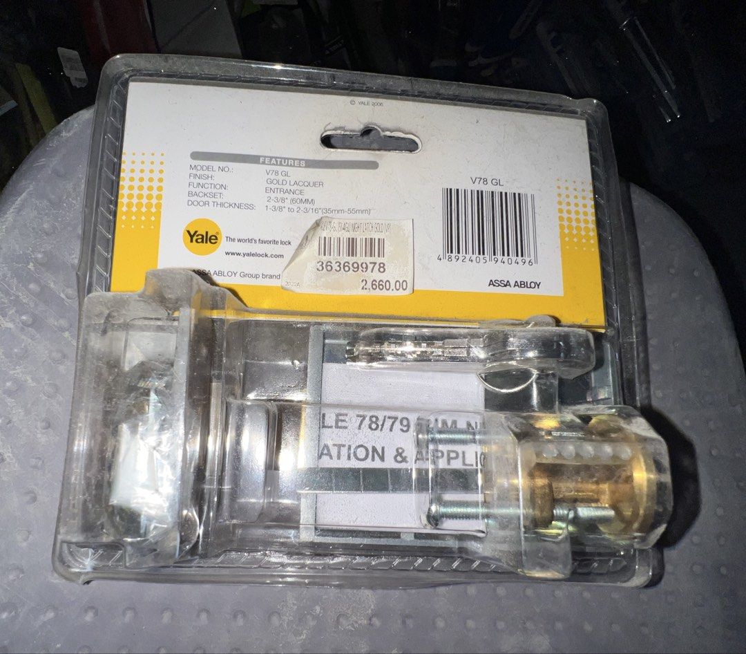 Yale Rim lock v78 GL gold lacquer (Category: Locks, Doors & Gates) located in Paranaque City. Submitted by pilipinashop (Listing ID 1466604844, Image 2). Description: Brand new Sale.