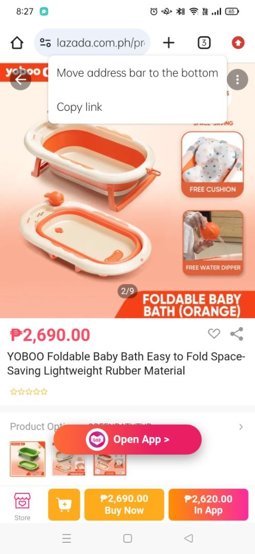Yooboo Foldable Bathtub (Category: Bathtub & Bath Accessories) located in Makati City. Submitted by John_of_all_Trades (Listing ID 1466654997, Image 2). Description: Decluttering Sale with free non slip baby rack.