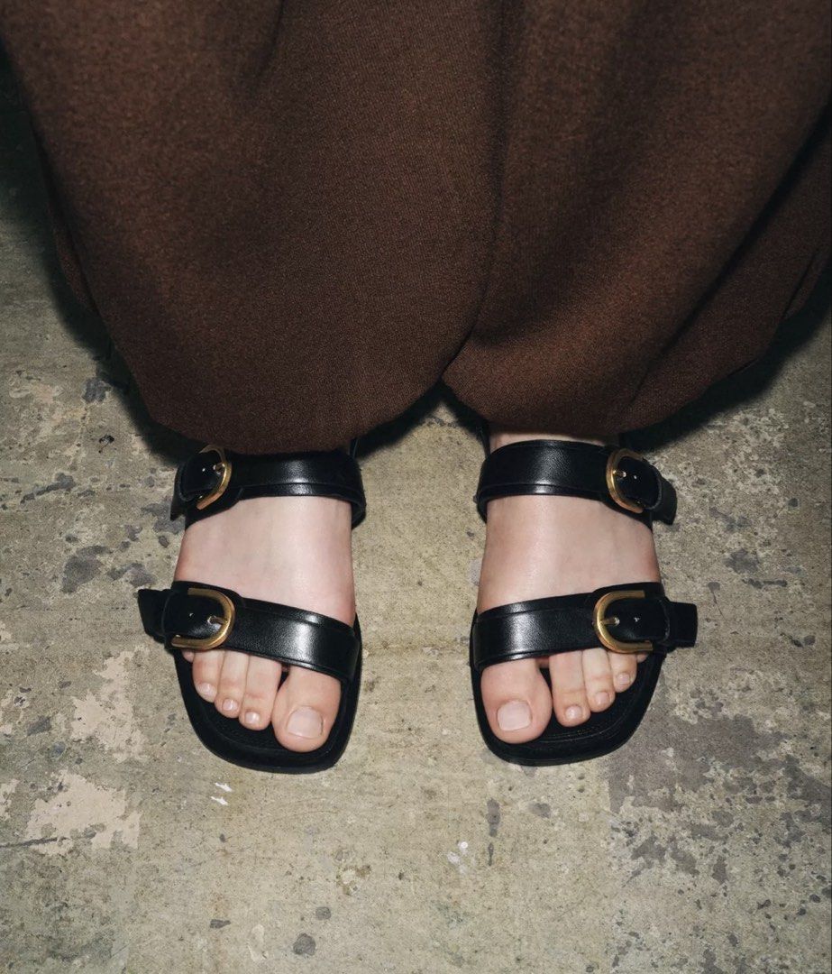 Zara Flat Belted Sandals (Category: Flats & Sandals) located in Mandaluyong City. Submitted by keep.it (Listing ID 1466590069, Image 3). Description: Barely used; original price 2995.