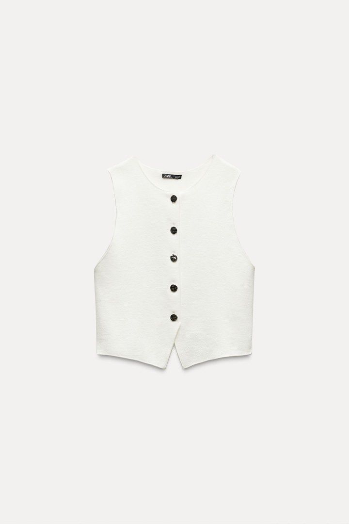 Zara Knit Top (Category: Sleeveless) located in Manila. Submitted by shesells3ashells (Listing ID 1466625971, Image 3). Description: barely used no flaws can fit M-L.