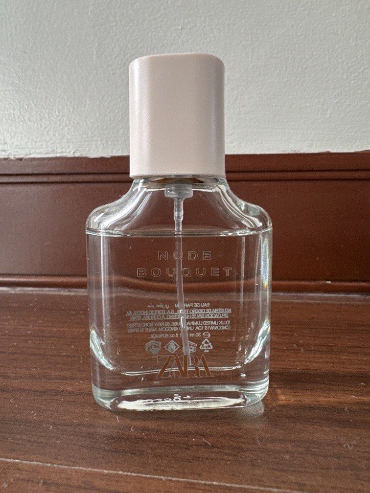 Zara Nude Bouquet EDP 30ml (Category: Fragrance & Deodorants) located in Rizal. Submitted by unhoarderrr (Listing ID 1466590006, Image 2). Description: Original Zara EDP Nude Bouquet 30ml Bought in Zara MOA last April 2026 80% juice NO BOX; just the bottle RFS: bought another similar perfume so not using this anymore.