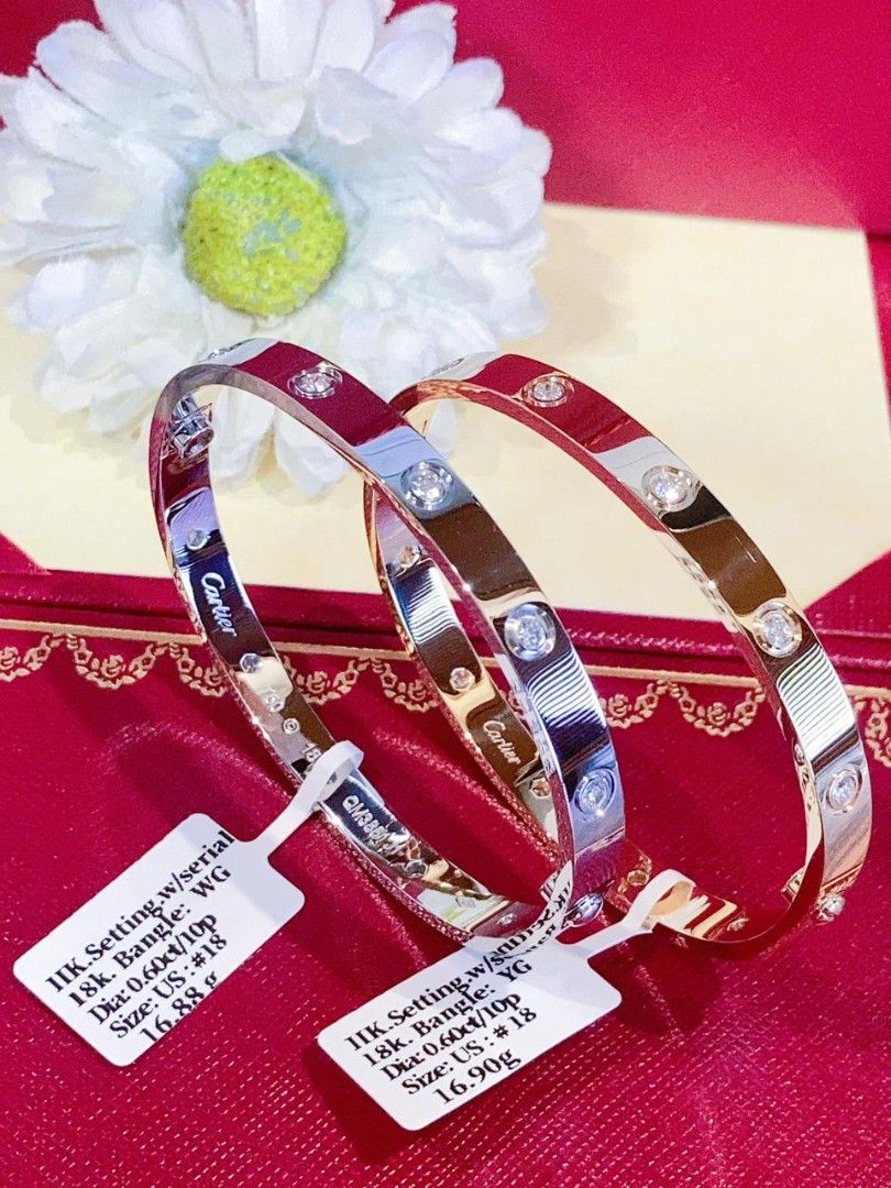 10dias love bangle 18k gold hk setting (Category: Bracelets) located in Manila. Submitted by primejewelry (Listing ID 1466885452, Image 2). Description: .