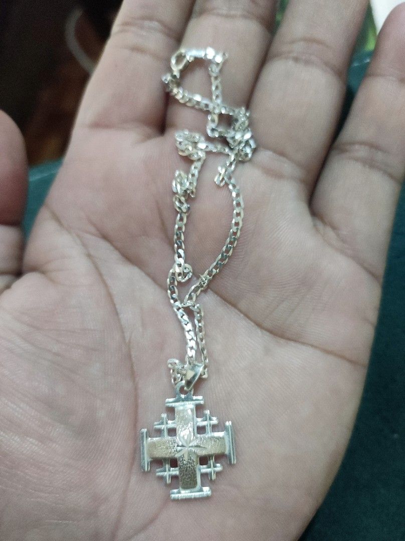 16" Silver Necklace w/ Silver Cross Pendant (Category: Necklaces) located in Cavite. Submitted by noblepenguin_6c8662 (Listing ID 1466861385, Image 3). Description: No flaws With 925 Stamp in necklace and pendant 16 inch long.