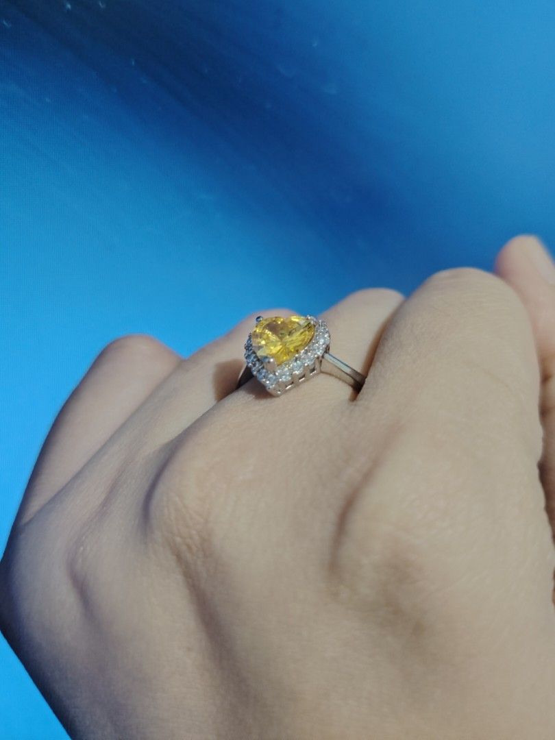 1 Carat Heart-shaped Citrine Ring (Category: Rings) located in Caloocan City. Submitted by cherishedfinds (Listing ID 1466887708, Image 1). Description: - Citrine stone 1ct - Titanium Steel ring - Spend 500, get a freebie 🎁 You may add items from my other listings 💯.