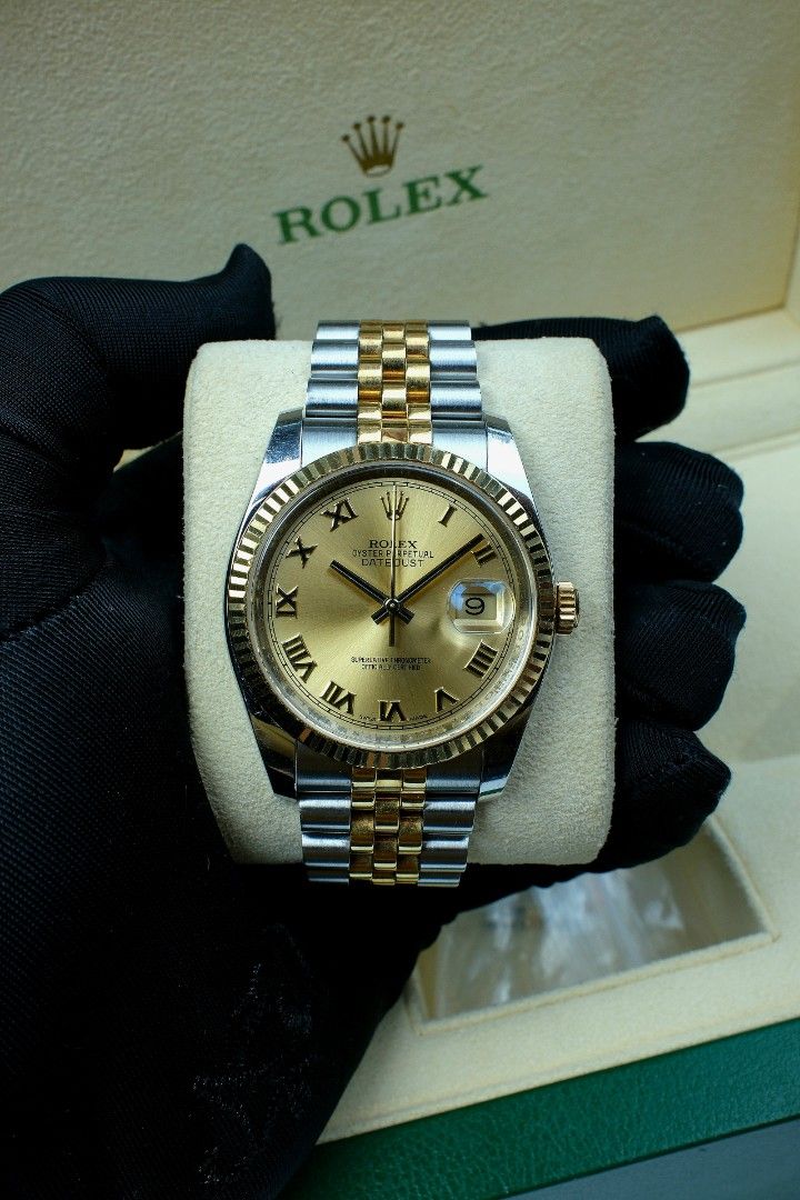 2014 Rolex Datejust 36 Champagne Dial (Category: Luxury Watches) located in Quezon City. Submitted by lao.khalid (Listing ID 1466821345, Image 1). Description: 2014 Rolex Datejust 36 Champagne Dial Lowest on 🌏 Reference no: 116233 Size: 36mm Inclusion: Full set Condition: 9/10 Price: 588k (Slightly Nego) Open for authentication.
