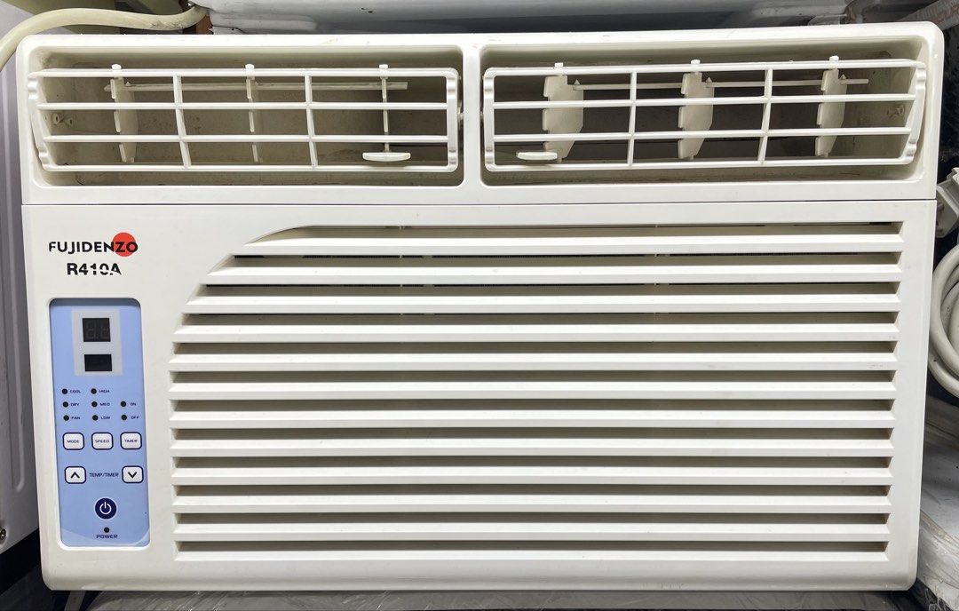 .6hp Fujidenzo R410A Window Type Air Conditioner (Category: Air Conditioning and Heating) located in Manila. Submitted by safefire.cf5202 (Listing ID 1466891507, Image 1). Description: - Brand: Fujidenzo - Type: Window type air conditioner - Refrigerant: Eco-friendly R410A - Controls: Digital display panel with mode, speed, timer, and temperature adjustment - Airflow: Dual adjustable top louvers for better air distribution - Condition: Direct coo