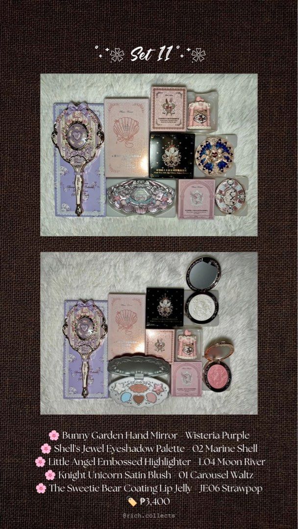 🤎 Flower Knows Makeup Set (remaining bundles) (Category: Makeup) located in Las Pinas. Submitted by rich.collects (Listing ID 1466943070, Image 1). Description: ‼️ listing price for attention only ‼️ 🤎 Flower Knows Makeup Bundle 🤎 🏷️ Price starts at ₱3,300 (also open for retail/tingi) 💸 Mode of payment: Gcash | Bank Transfer 🚚 Mode of delivery: Lalamove | J&T 💯 I G | T i k T o k | T h r e a d s: @ r i c h . c o l l e c t s 💬 PM for more d
