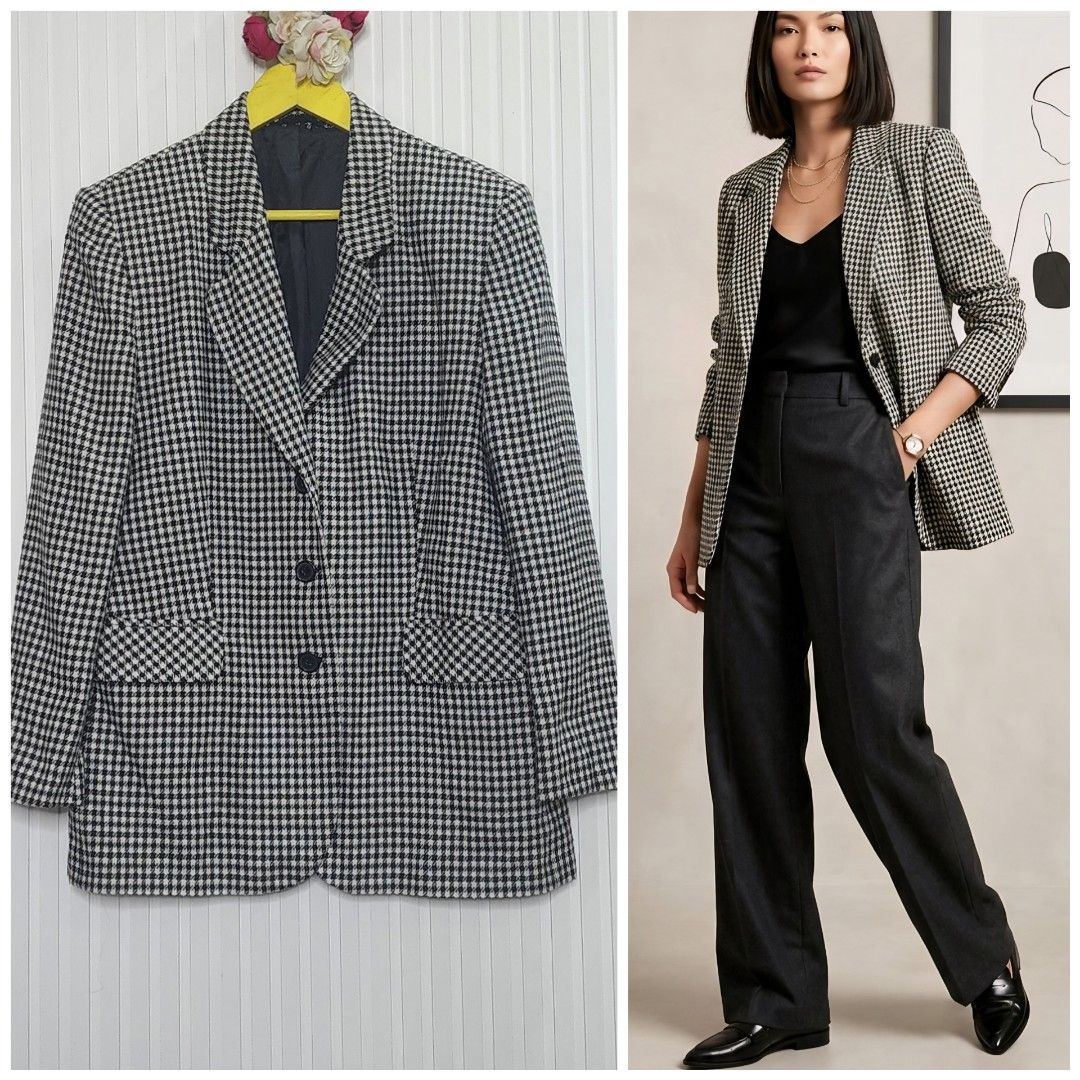 🍁 Houndstooth blazer 🍁 Large 🍁 B: 41in 🍁 Lined 🍁 600php 🍁 (Category: Coats, Jackets and Outerwear) located in Paranaque City. Submitted by zunao_wearables (Listing ID 1466867299, Image 1). Description: 🍁 Houndstooth blazer 🍁 Large 🍁 B: 41in 🍁 Lined 🍁 600php 🍁.