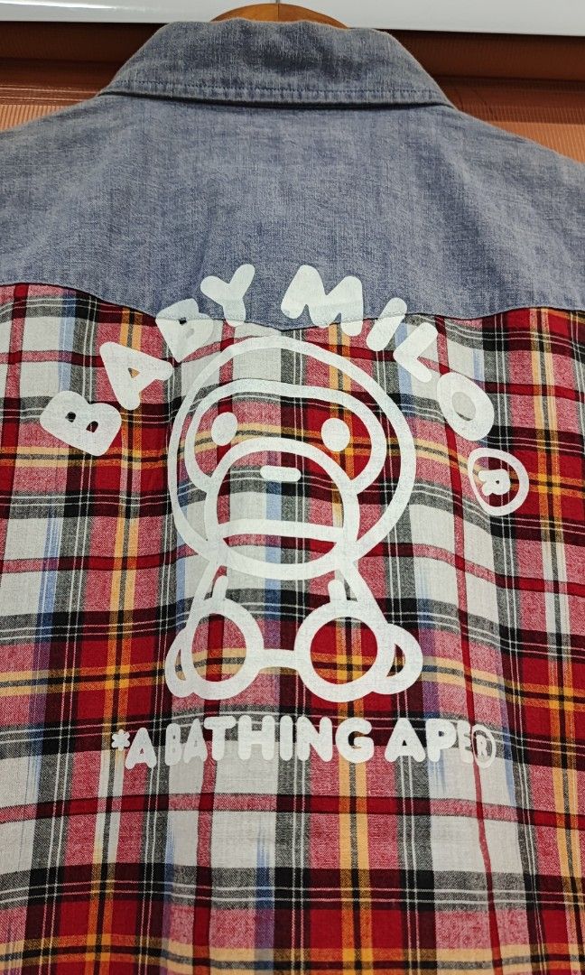A Bathing Ape Baby Milo Gingham Polo Button-Up (Category: Others Tops) located in Cabuyao City. Submitted by dthrifts (Listing ID 1466863656, Image 2). Description: 20 W 25.5 L Authentic Brand New Condition.
