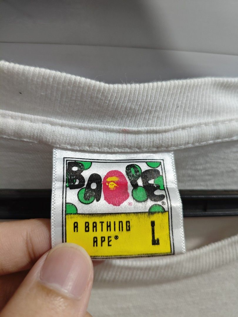 A Bathing Ape Bape Shark PONR Men Tshirt (Category: Tshirts & Polo Shirts ) located in Baguio. Submitted by cool_chic (Listing ID 1466793123, Image 2). Description: Bape Classic Men Tshirt Color Rate 9.5/10 No Flaws No Side Stitch Makapal Tela Cotton Machine Washed Size Large Dimes 21 Width 26 Length Price P399.
