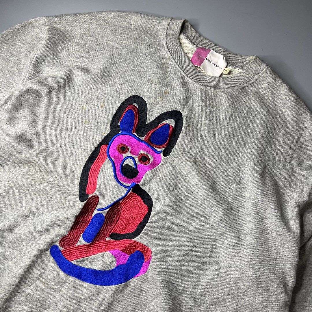 ACIDE X MAISON KITSUNE SWEATSHIRT (Category: Coats, Jackets and Outerwear) located in Manila. Submitted by aaaaaahhhhhh (Listing ID 1466923332, Image 2). Description: Small 23W 28L Yellow stains, Need wash Lalamove or J&t Express + Shipping fee.