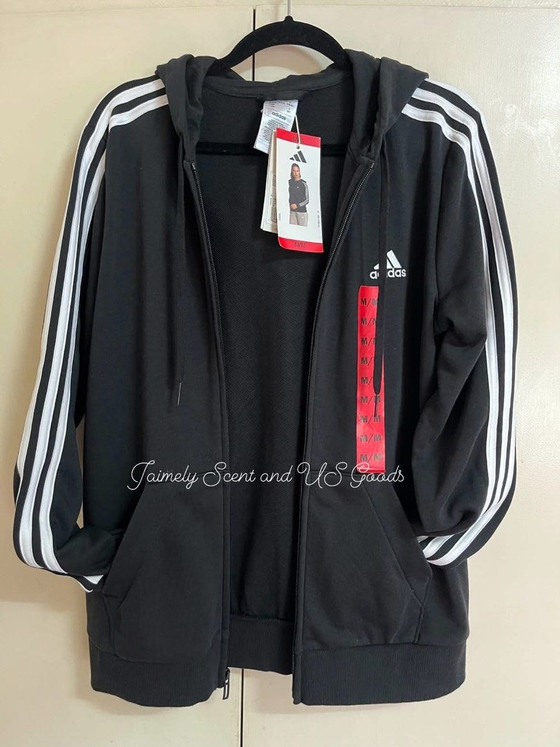 ADIDAS 3STRIPES PULL ZIP JACKET MEDIUM (Category: Coats, Jackets and Outerwear) located in Las Pinas. Submitted by jaimelyscent_ (Listing ID 1466966615, Image 3). Description: ADIDAS 3STRIPE PULL ZIP HOODIE JACKET FOR WOMEN MEDIUM BLACK/ ✅NEW ARRIVAL FROM USA🇺🇸 💯% COTTON/ REGULAR FIT 📌2499 ONLY GRAB IT NOW.
