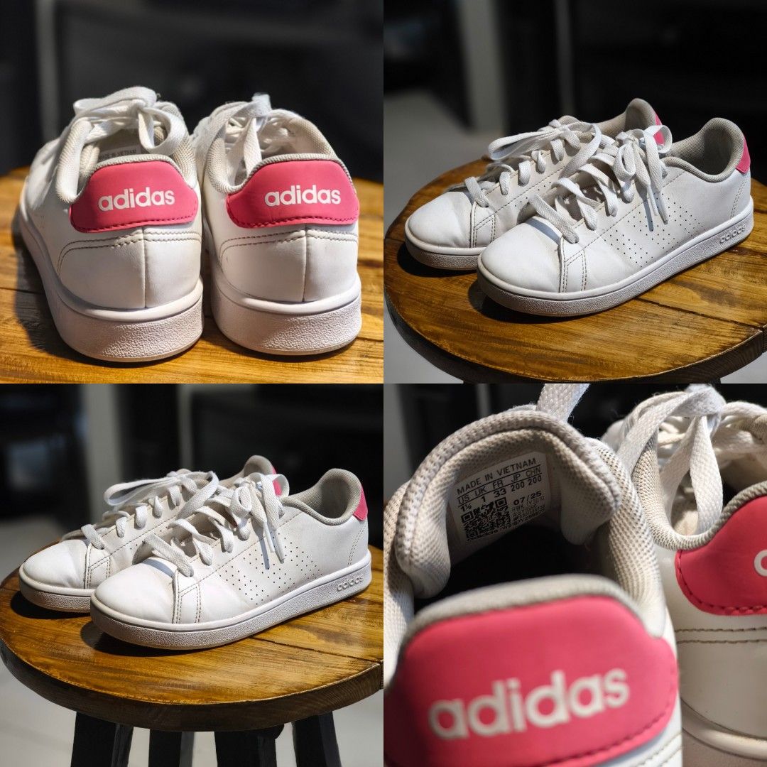 Adidas Advantage Pink (Category: Babies & Kids Fashion) located in Paranaque City. Submitted by duhnuuh (Listing ID 1463909855, Image 1). Description: Original Adidas Advantage size 1.5 US slightly used only nakaliitan na agad.