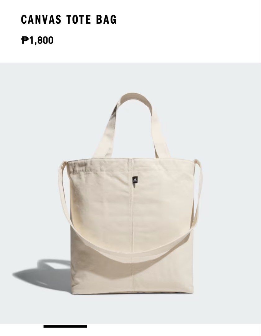 Adidas Canvas Tote Bag (Category: Tote Bags) located in Pasig City. Submitted by deedee235 (Listing ID 1466824706, Image 2). Description: Rarely used- just in storage Negotiable Dimensions : 42 cm x 36 cm x 110 cm Volume: 28 L 100% cotton Side pocket Inner slip-in pocket Shoulder strap and carry handles Colour: Collegiate Green Product code: IM5238 .