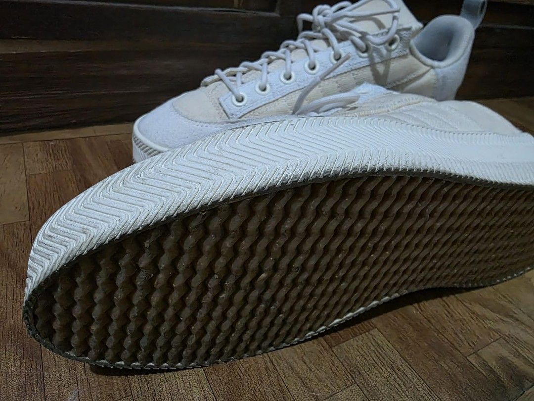 Adidas Parley Men's Size US 10.5 (Category: Sneakers) located in Manila. Submitted by chaarliee (Listing ID 1466898004, Image 2). Description: - Brand/Model: Adidas Parley Sneakers - Color: Off-white - Size: Men's US 10 1/2 - Condition: Clean uppers, minor dust on bottom soles from handling - Comfort & Build: Super comfortable casual fit with supportive cork insoles and textured rubber outsole for strong grip - Origin & Details: Made in Vietnam, 