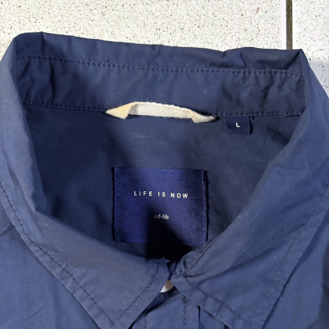 AD-LIB HK Multipocket Button-down Polo in Blue (Category: Formal Shirts) located in Manila. Submitted by yama_archive (Listing ID 1466907181, Image 2). Description: AD-LIB HK Multipocket Button-down Polo in Blue Dimes (inches starting from 0) — - Size on tag: L - Width: 23.5 - Length: 28.5 - Shoulders: 22 - Sleeves: 10 - Fabric: Nylon ₱1500 Issues: ❌ Condition: 10/10 Color Rate: 10/10.