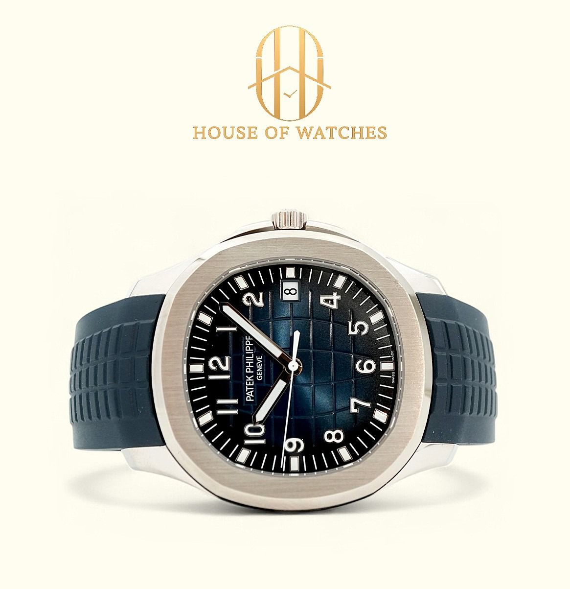 Almost New May 2025 Patek Philippe Aquanaut Blue Rubber 5168G-001 5168 PP Blue White Gold (Category: Watches) located in Singapore. Submitted by houseofwatches.sg (Listing ID 1466851835, Image 1). Description: Stay connected with House of Watches! Almost New May 2025 Patek Philippe Aquanaut Blue Rubber 5168G-001 Our Price: $139,950 SKU: HS24625 Brand: Patek Philippe Reference: 5168G-001 Condition: Almost New Dated: May 2025 Dial: Sunburst Blue Ma