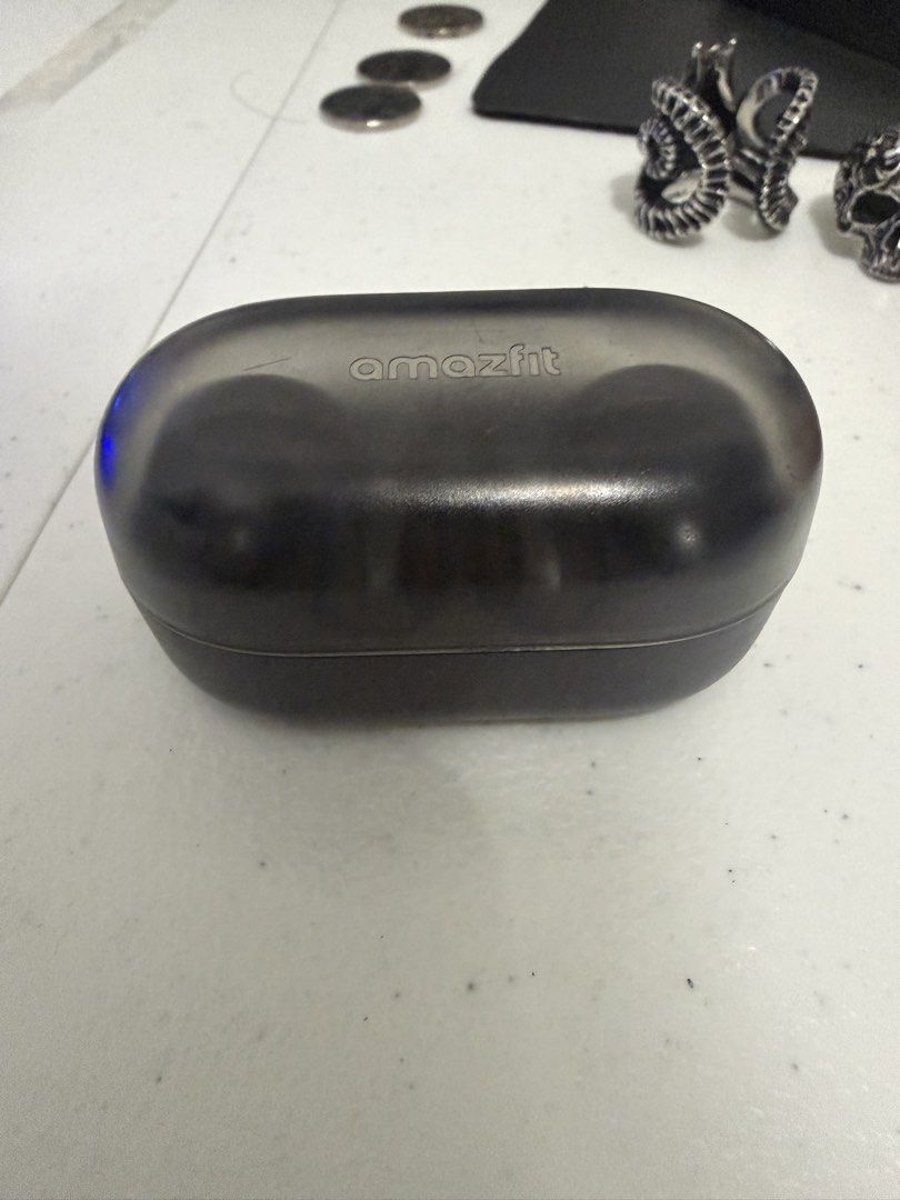 Amazfit Up Open-Ear Earbuds (Category: Earphones) located in Marikina City. Submitted by pong15 (Listing ID 1466891590, Image 3). Description: - Model: Amazfit Up Open-Ear Wireless Earbuds - Color: Black - Includes charging case - Key feature: Open-ear design lets you stay aware of your surroundings - Connectivity: Supports multipoint pairing - Condition note: Left earbud works and shows 100% battery, but right earbud is currently not connecting 