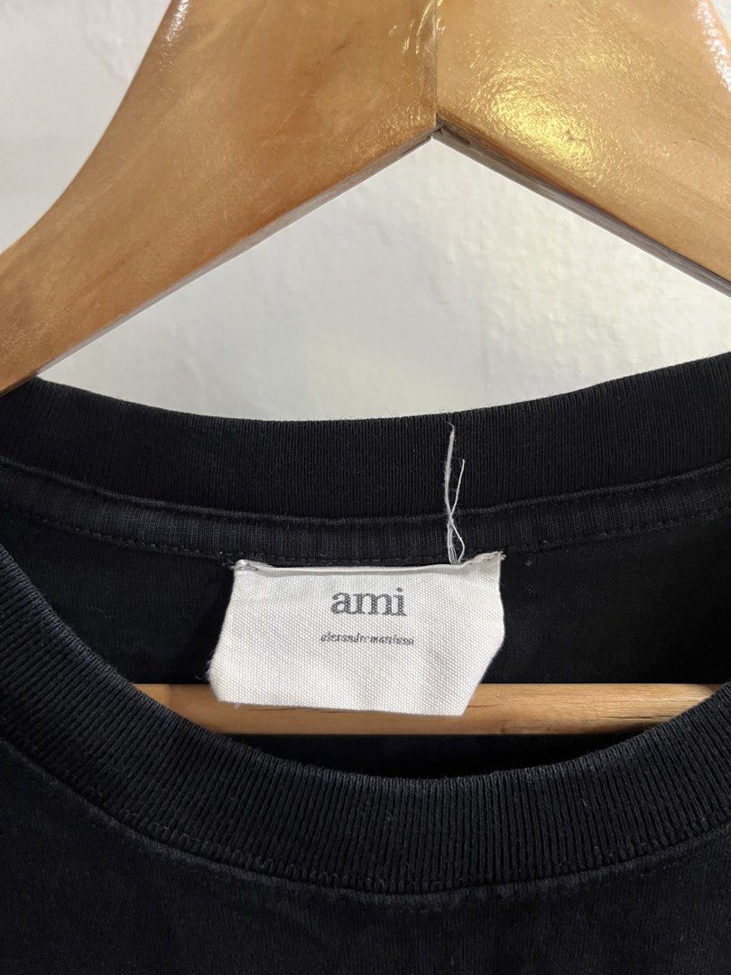 Ami Paris Monotone Tee (Category: Luxury Apparel) located in Virac. Submitted by _thecave (Listing ID 1466832499, Image 3). Description: Ami Paris Monotone Black Like New 9.5/10 Color Rate No Flaws Fits Size: M-L Width: 21.5 Length: 27 P700 + SF .