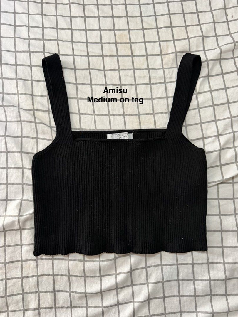 Amisu Knitted Square-neck croptop (Category: Sleeveless) located in Manila. Submitted by pinkyswearshop2.0 (Listing ID 1466838154, Image 1). Description: .