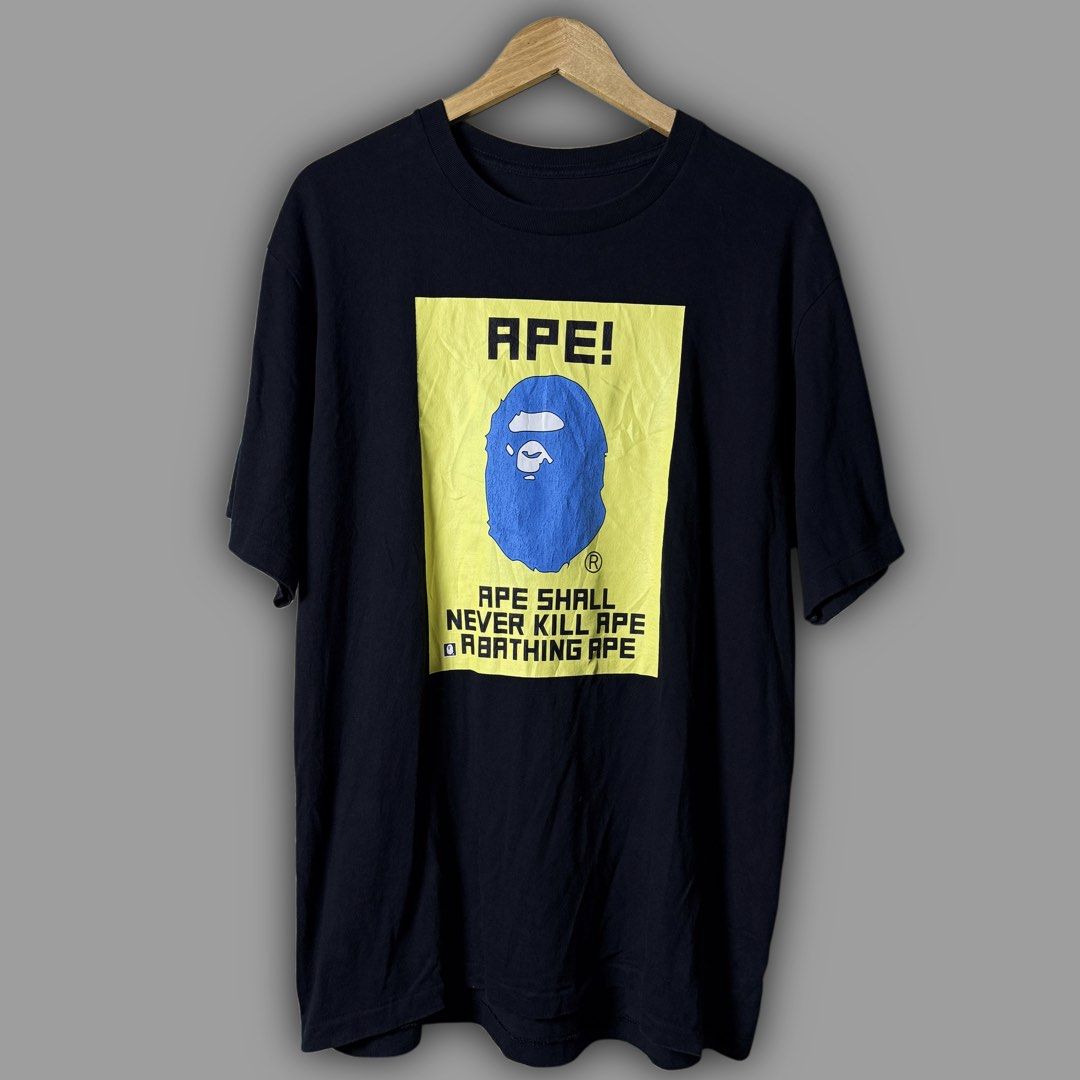 APE TEE (Category: Formal Shirts) located in Zamboanga. Submitted by hype_thrifts (Listing ID 1466862515, Image 1). Description: APE TEE - Large Width: 21 Length: 29 Cut tags and hairlines Verygood condition -.