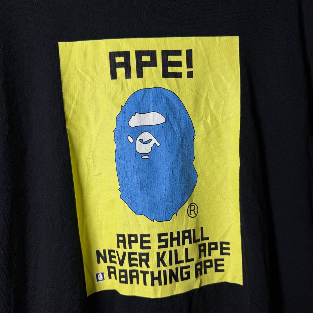 APE TEE (Category: Formal Shirts) located in Zamboanga. Submitted by hype_thrifts (Listing ID 1466862515, Image 2). Description: APE TEE - Large Width: 21 Length: 29 Cut tags and hairlines Verygood condition -.