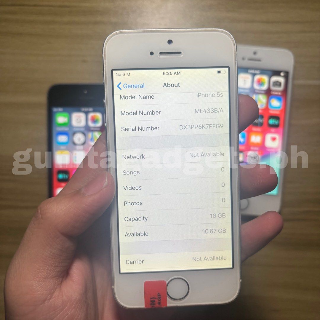 Apple 5S Silver 16GB | TEXT ME TO ORDER (Category: Office & Business Technology) located in Quezon City. Submitted by gunitagadgets.ph (Listing ID 1466949556, Image 3). Description: hello! my Apple 5S Silver 16GB is available for ₱1,500. Unit information: * Wi-Fi use only * AirDrop working * Touch ID working * Sound and buttons working * Front and back cameras working * Back camera flash working * Battery lasts around 1 hour, depending on usage *