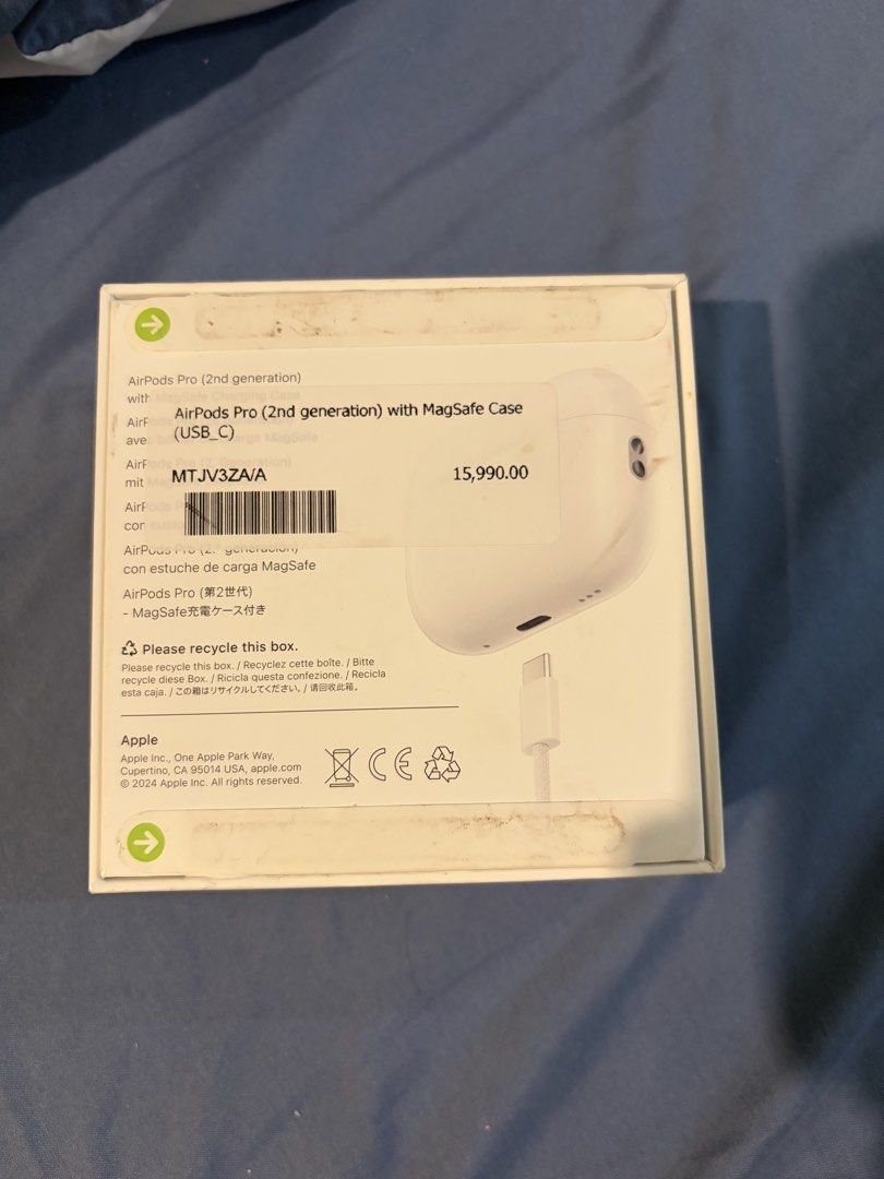 Apple AirPods Pro 2nd Generation USB-C MagSafe Case (Category: Headphones & Headsets) located in Manila. Submitted by mism22 (Listing ID 1466780744, Image 1). Description: - Product: Apple AirPods Pro (2nd Generation) - Charging Case: MagSafe Charging Case (USB-C) - Model Number: MTJV3ZA/A - Condition: Brand new, unopened, and sealed - Inclusions: Complete with original retail box - Trusted Seller: Buy with confidence, 100% authentic.