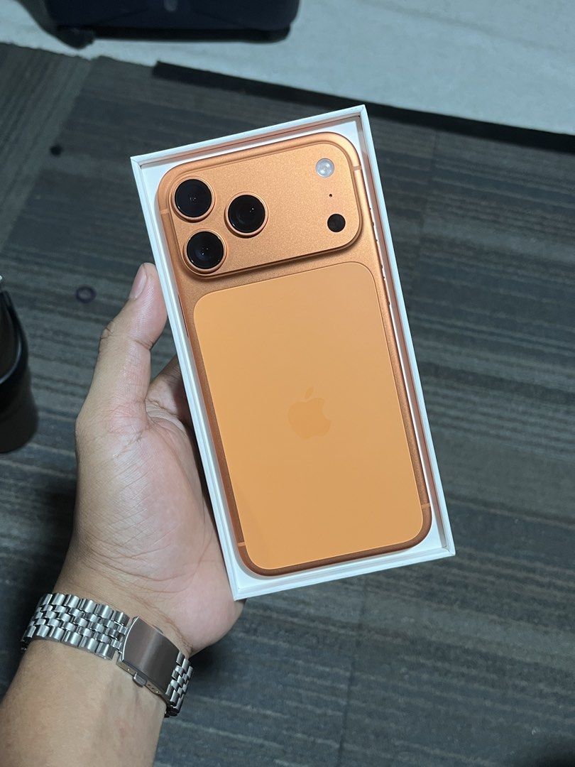Apple iPhone 17 Pro Max Cosmic Orange (Category: iPhone 17 Series) located in Manila. Submitted by yurimahboy (Listing ID 1466777689, Image 2). Description: iPhone 17 Pro Max Cosmic Orange or trade to lower with add cash • No Sim Restriction / Open Line • 95 Battery Health / 301 CC • 256 GigaBytes • 26.6 IOS Version • NTC Approved • Variant X/A • True Tone working • Camera working • Face ID working • All Buttons are working • Ended Warranty this 
