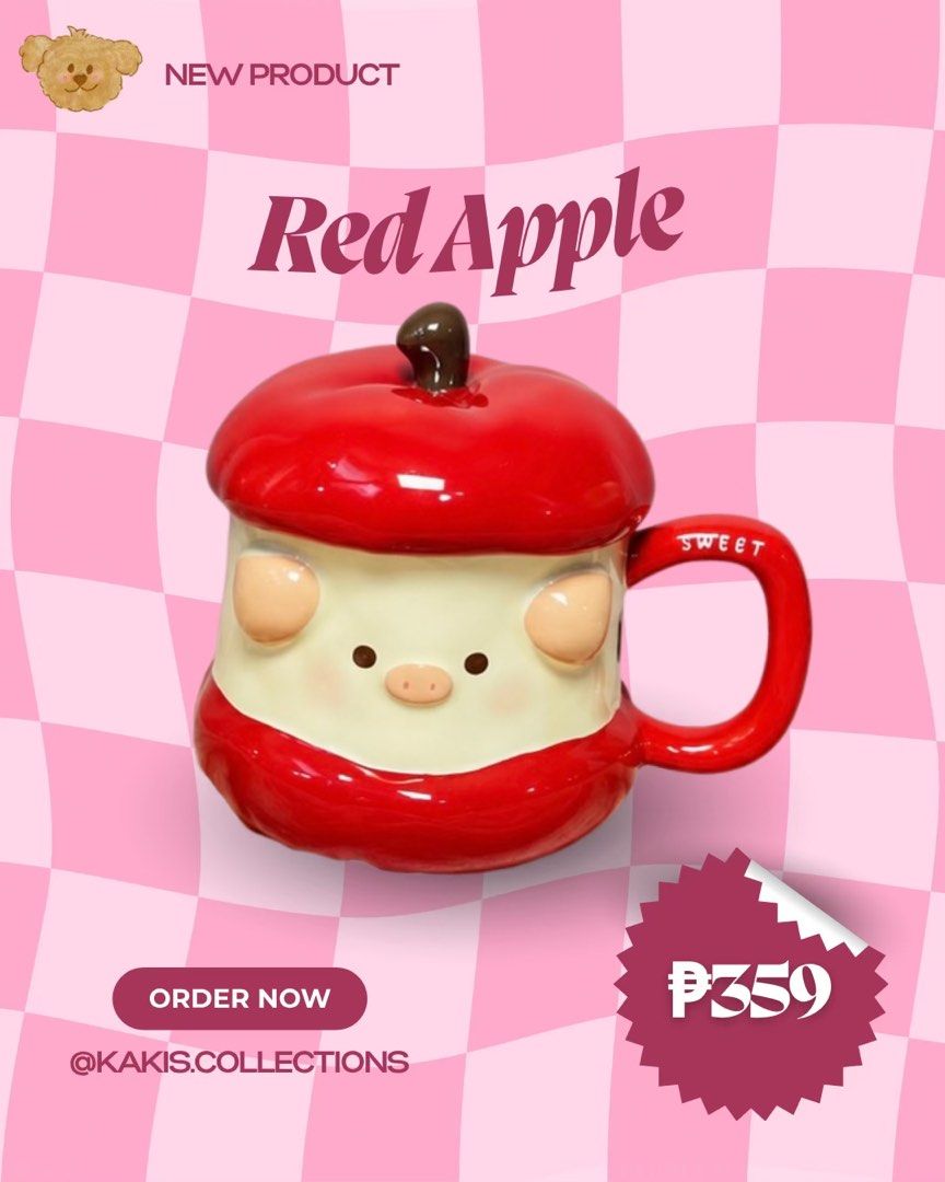 Apple Pigs Ceramic 3D Cute Mugs (Category: Gift Baskets & Hampers) located in Dasmarinas. Submitted by kakis.collections (Listing ID 1466963397, Image 2). Description: .